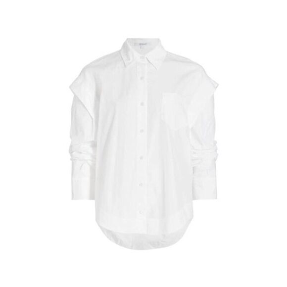 Derek Lam NWT Crosby Marley Long Sleeve Shirt White Button-Down Size 4 MSRP $295 - Picture 1 of 4